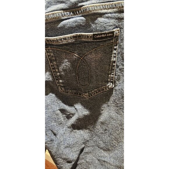 Calvin Klein Women's "Mom" Denim Jeans Size 12 High Rise Cropped Straight-Leg Bl - Picture 5 of 5